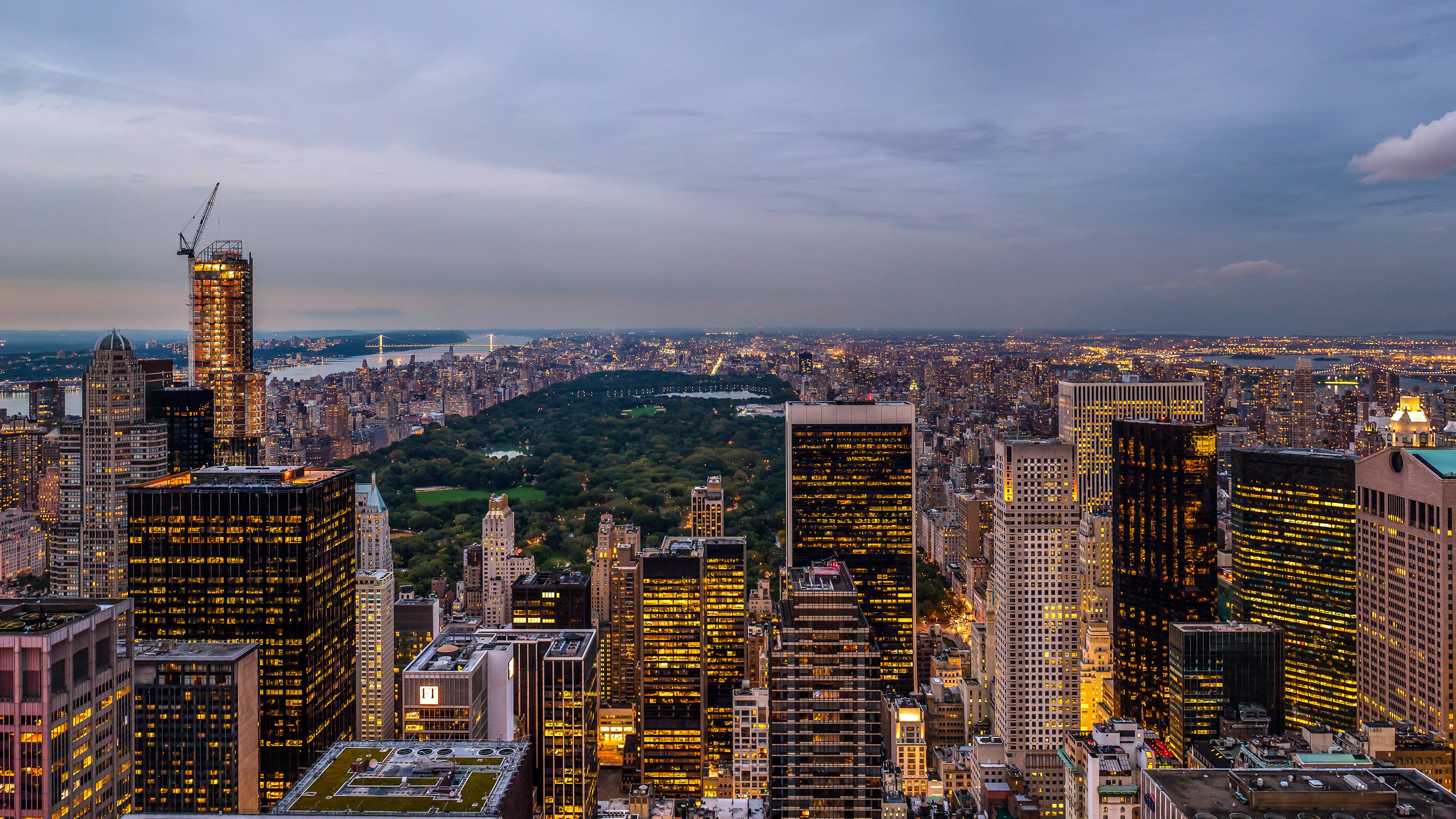 Aerial shot of city